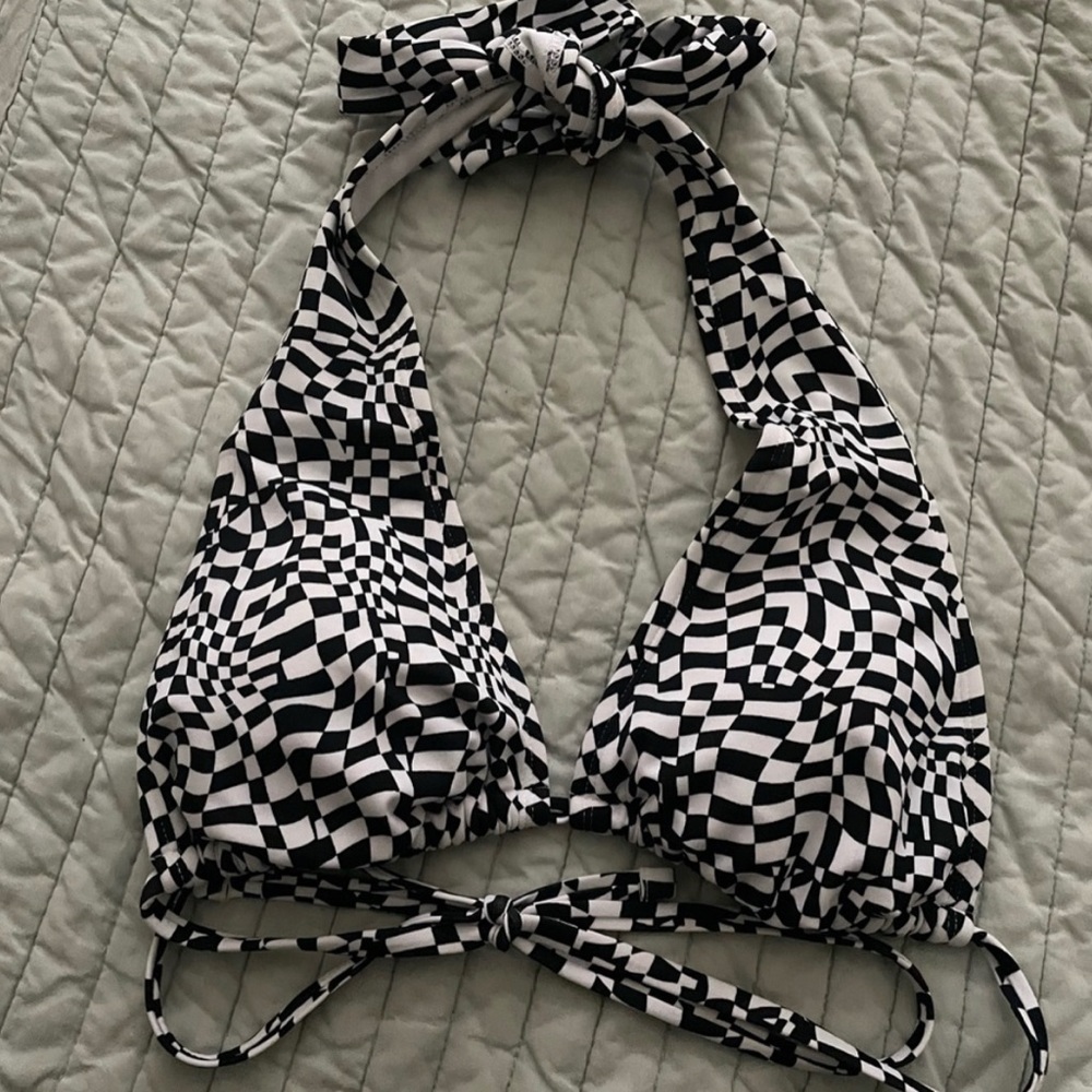 checkered bikini top